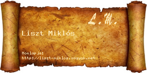 Liszt Miklós névjegykártya
