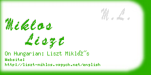 miklos liszt business card